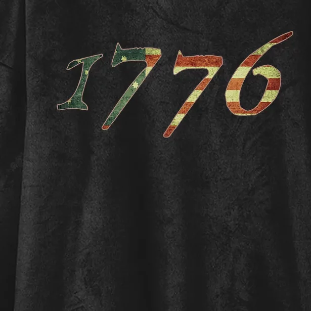 1776 Declaration Of Independence Us Flag Hooded Wearable Blanket