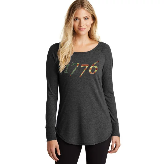 1776 Declaration Of Independence Us Flag Women's Perfect Tri Tunic Long Sleeve Shirt