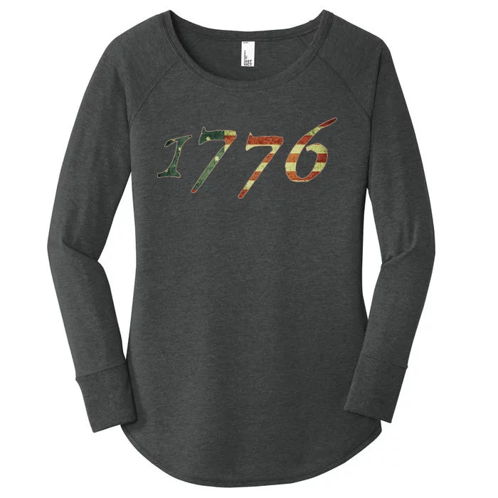 1776 Declaration Of Independence Us Flag Women's Perfect Tri Tunic Long Sleeve Shirt