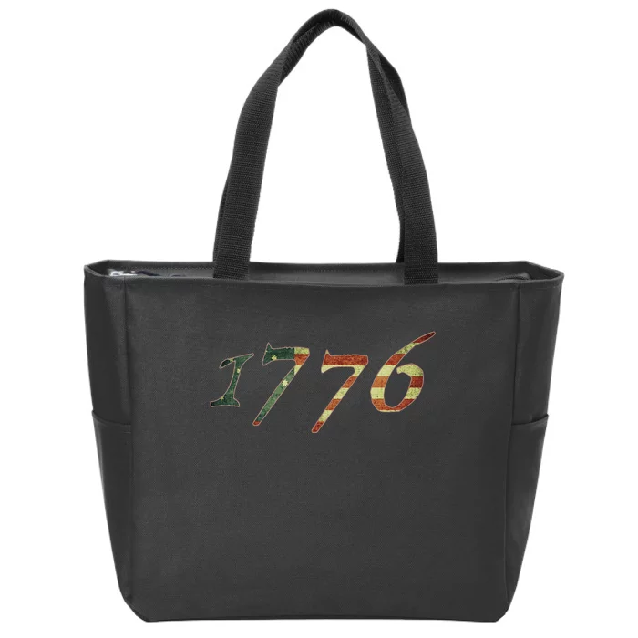 1776 Declaration Of Independence Us Flag Zip Tote Bag