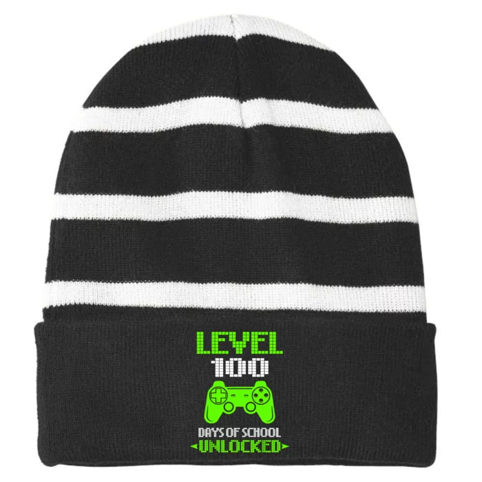 100th Day Of School 100 Days Of School Striped Beanie with Solid Band