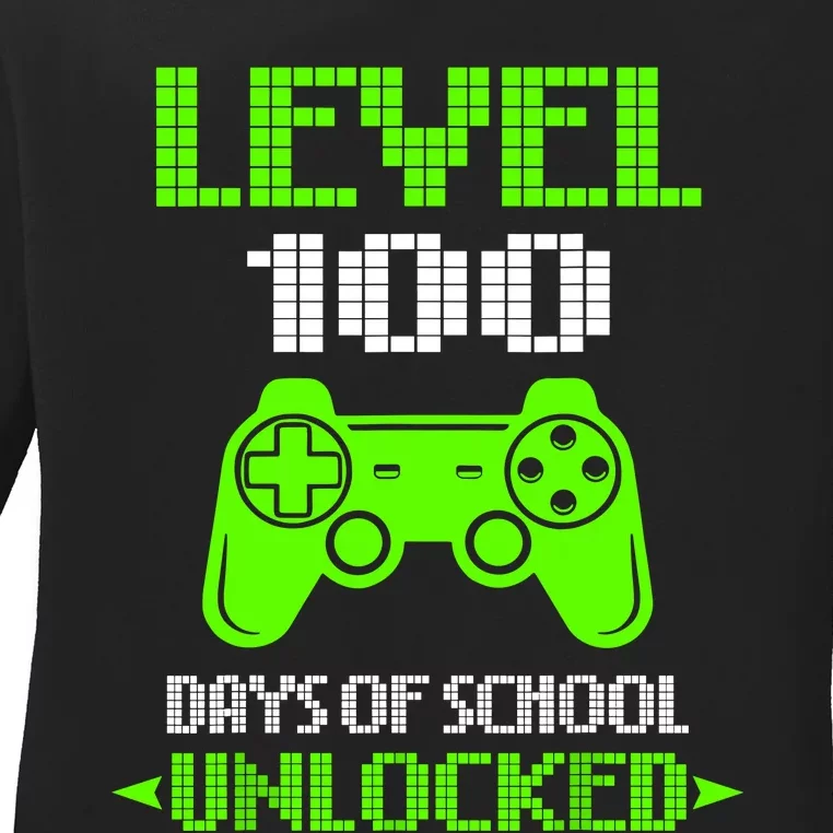 100th Day Of School 100 Days Of School Ladies Long Sleeve Shirt