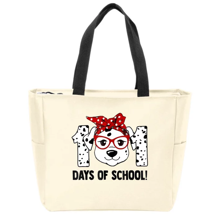 101 Days Of School Dalmatian Dog Teachers And Students Gift Zip Tote Bag