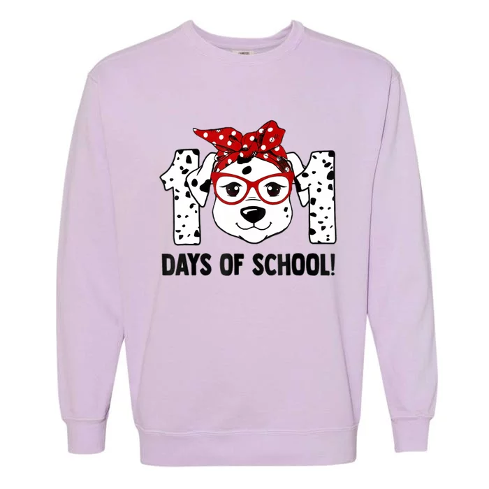 101 Days Of School Dalmatian Dog Teachers And Students Gift Garment-Dyed Sweatshirt