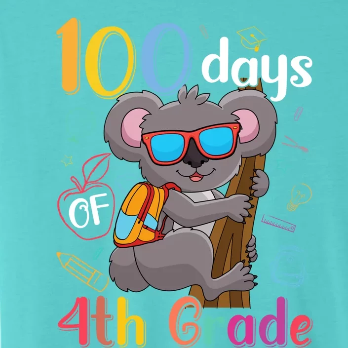 100 Days Of 4Th Grade Koala 100Th Day School Fourth Grade Gift ChromaSoft Performance T-Shirt