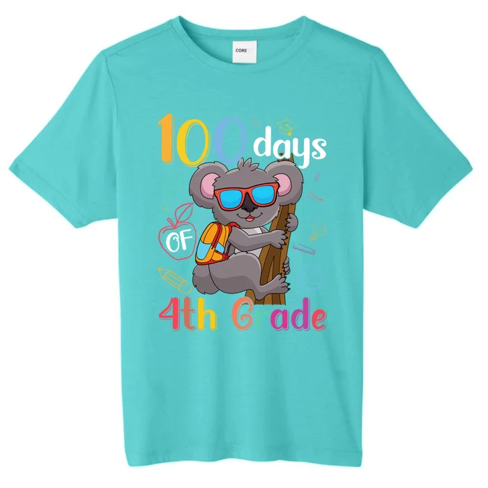 100 Days Of 4Th Grade Koala 100Th Day School Fourth Grade Gift ChromaSoft Performance T-Shirt