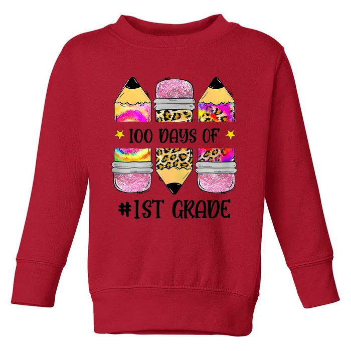 100 Days Of 1st Grade Funny 100 Days Of School Toddler Sweatshirt