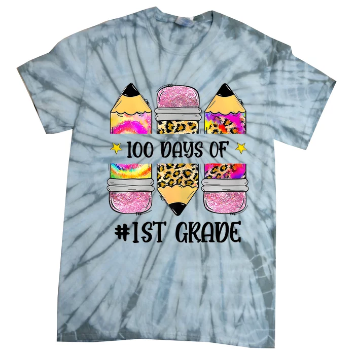 100 Days Of 1st Grade Funny 100 Days Of School Tie-Dye T-Shirt