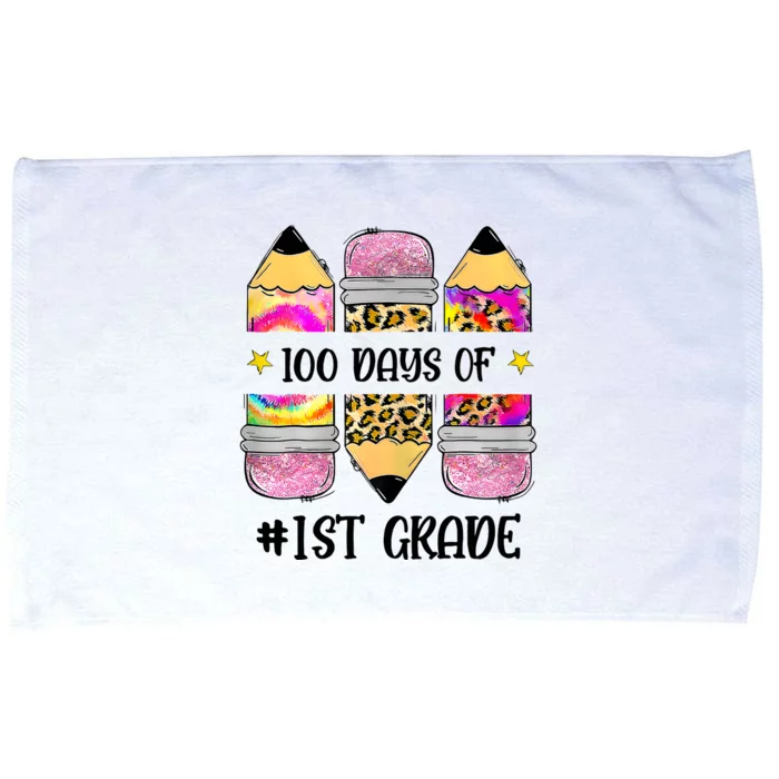 100 Days Of 1st Grade Funny 100 Days Of School Microfiber Hand Towel