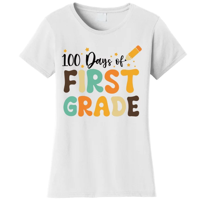 100 Days Of First Grade 100th Day Of School Back To School Women's T-Shirt