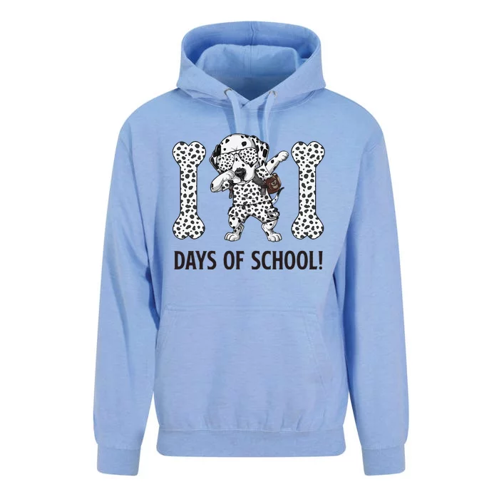 101 Days Of School Dalmatian Dabbing Dog Teachers Unisex Surf Hoodie