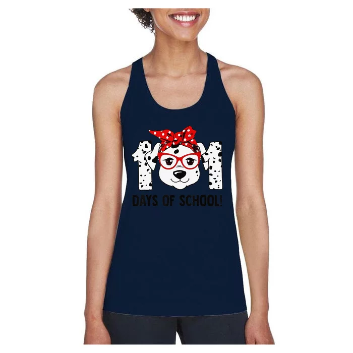 101 Days Of School Dalmatian Dog Teachers Gift Women's Racerback Tank