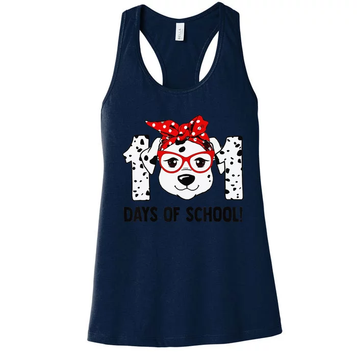 101 Days Of School Dalmatian Dog Teachers Gift Women's Racerback Tank