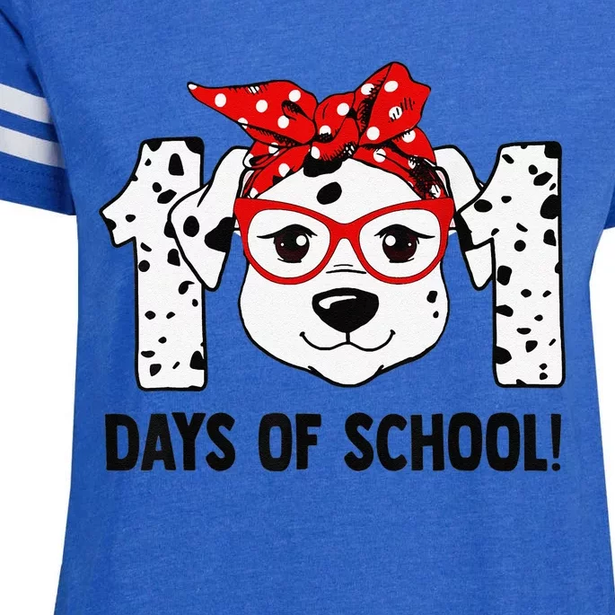 101 Days Of School Dalmatian Dog Teachers Gift Enza Ladies Jersey Football T-Shirt