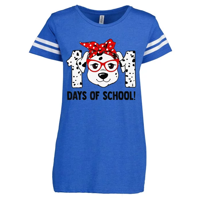 101 Days Of School Dalmatian Dog Teachers Gift Enza Ladies Jersey Football T-Shirt