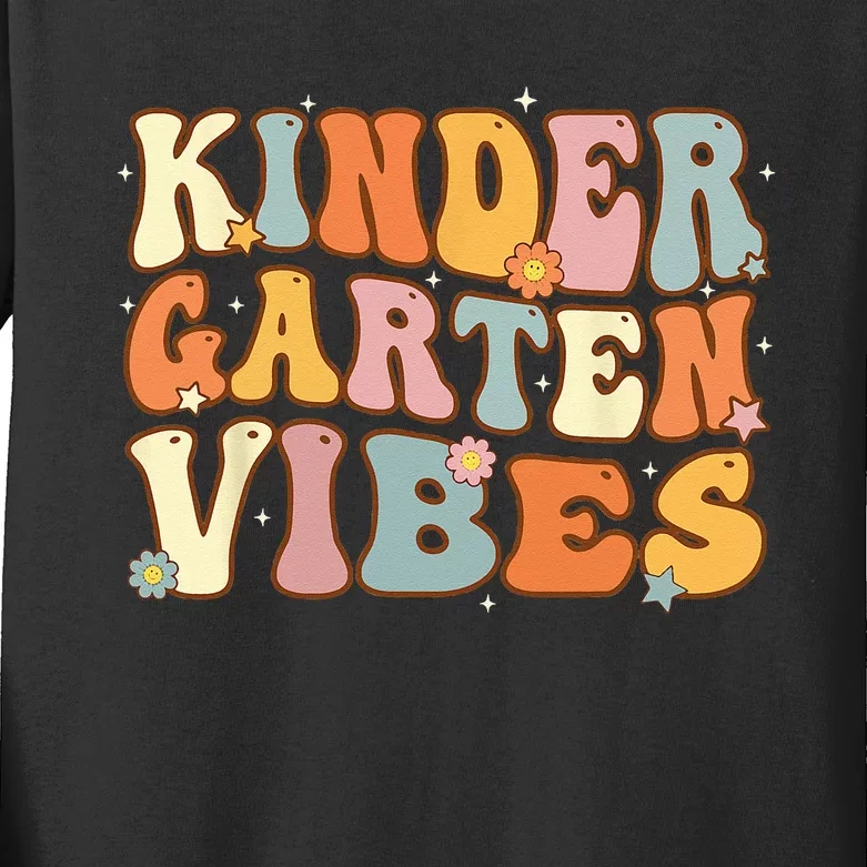 1st Day of School Kindergarten Vibes Student Teacher Kids Long Sleeve Shirt