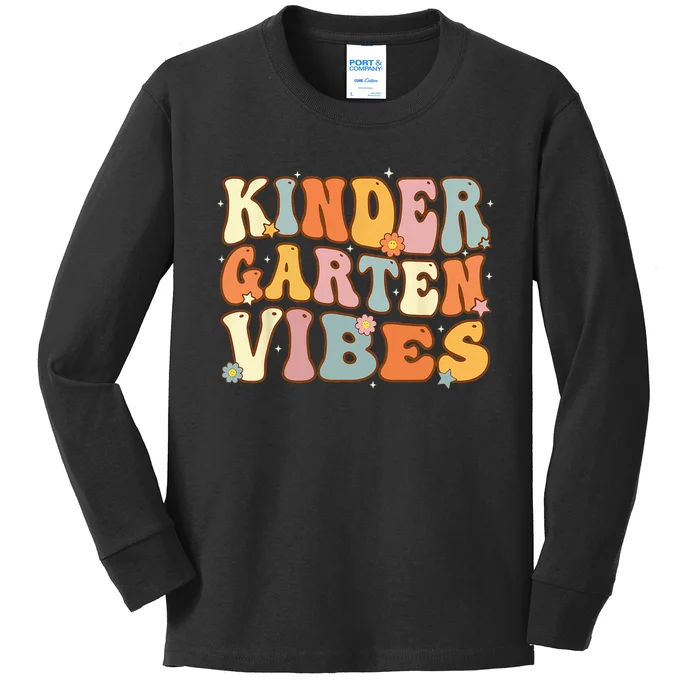 1st Day of School Kindergarten Vibes Student Teacher Kids Long Sleeve Shirt