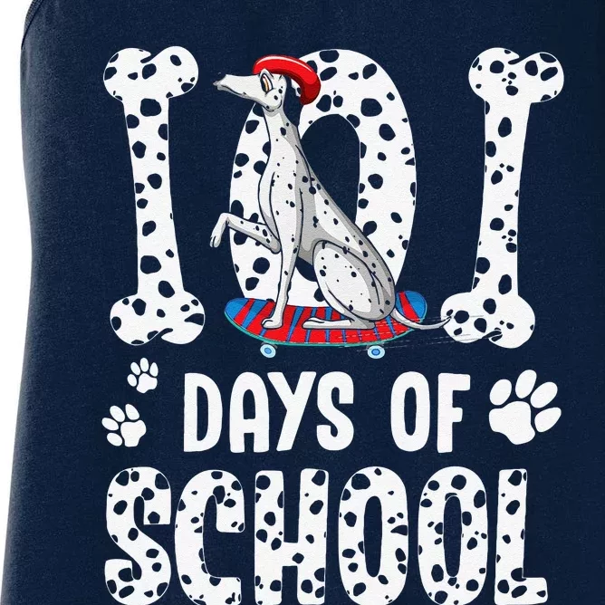 101 Days Of School Dalmatian Skateboard Smarter Women's Racerback Tank