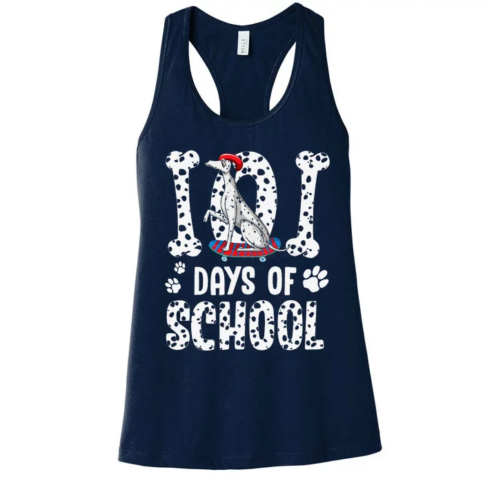 101 Days Of School Dalmatian Skateboard Smarter Women's Racerback Tank