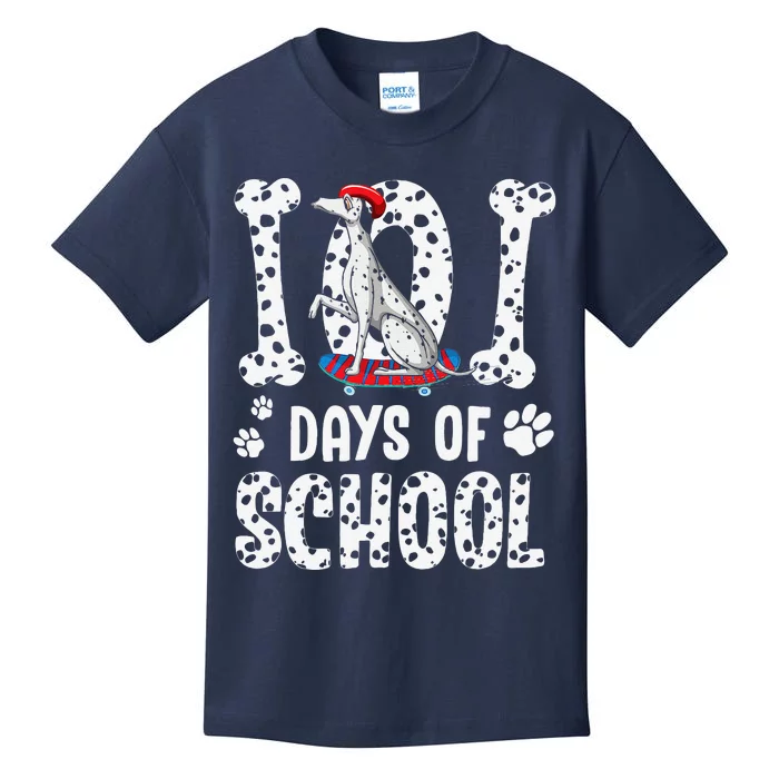 101 Days Of School Dalmatian Skateboard Smarter Kids T-Shirt