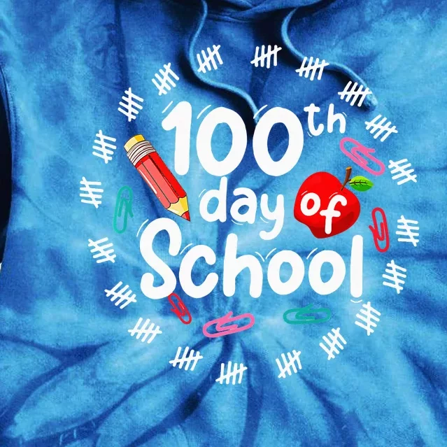 100th Day Of School For Teachers 100 Days Smarter Tie Dye Hoodie