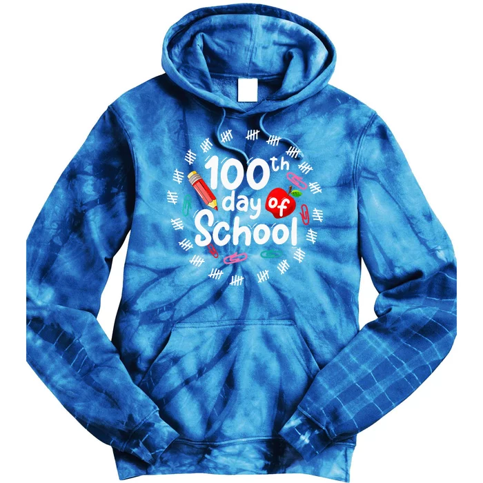 100th Day Of School For Teachers 100 Days Smarter Tie Dye Hoodie