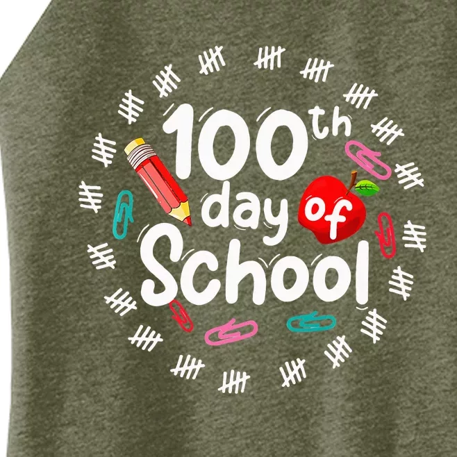 100th Day Of School For Teachers 100 Days Smarter Women’s Perfect Tri Rocker Tank