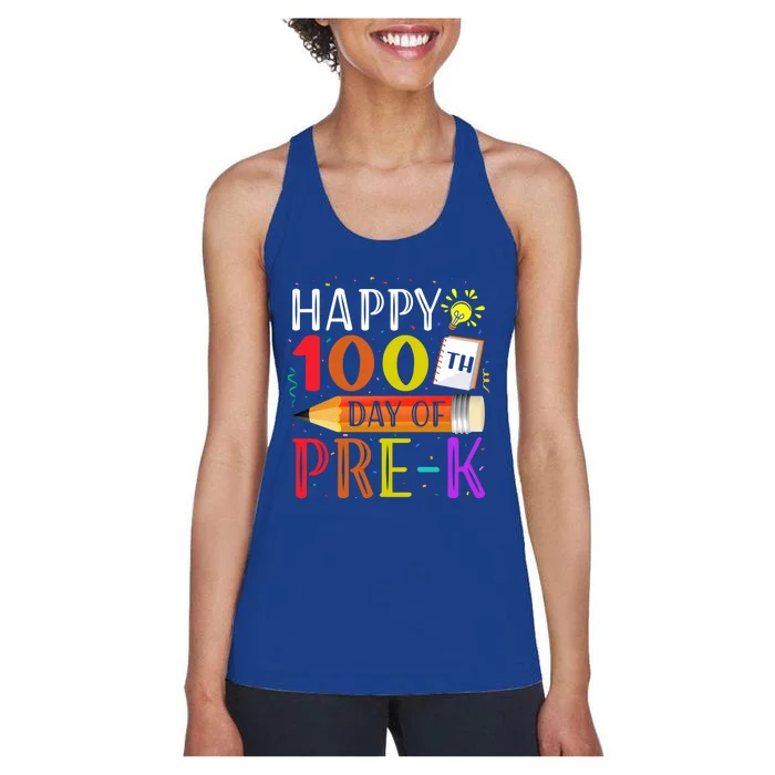 100 Days Of School Teacher Student 100th Day Pregiftk Gift Women's Racerback Tank