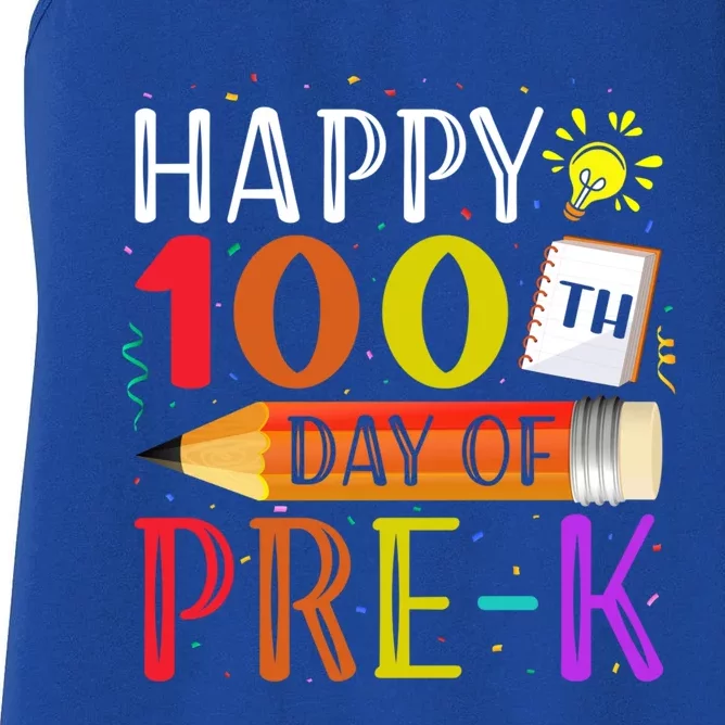 100 Days Of School Teacher Student 100th Day Pregiftk Gift Women's Racerback Tank