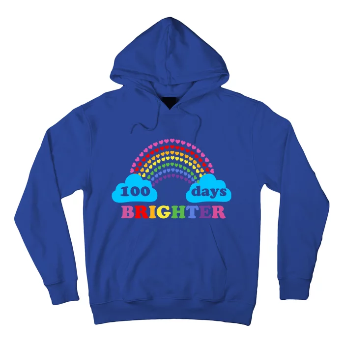 100 Days Of Brighter Colorful Rainbow 100 Days Of School Gift Hoodie