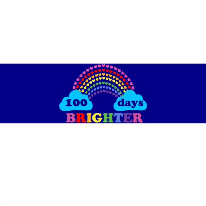 100 Days Of Brighter Colorful Rainbow 100 Days Of School Gift Bumper Sticker