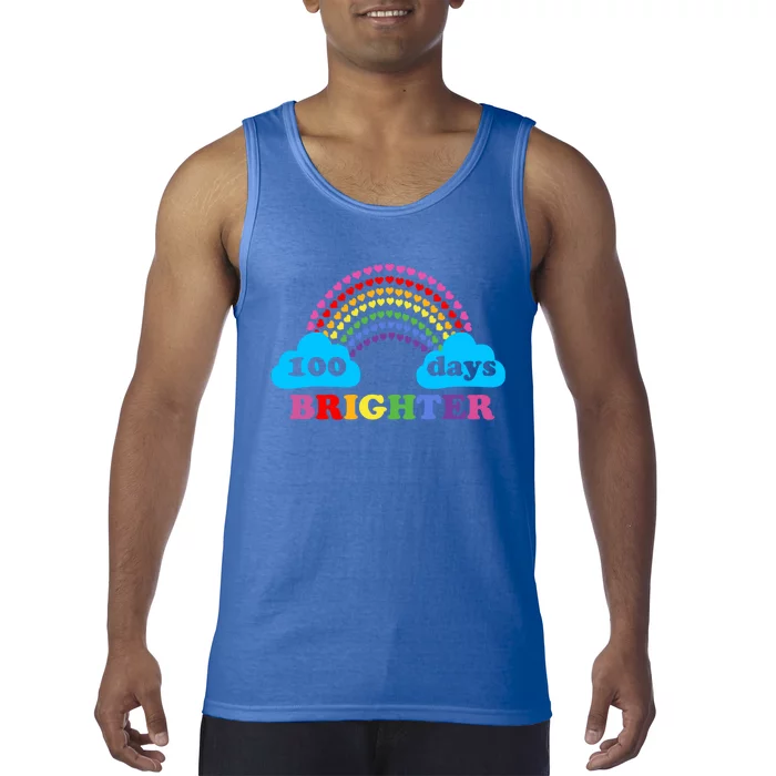 100 Days Of Brighter Colorful Rainbow 100 Days Of School Gift Tank Top