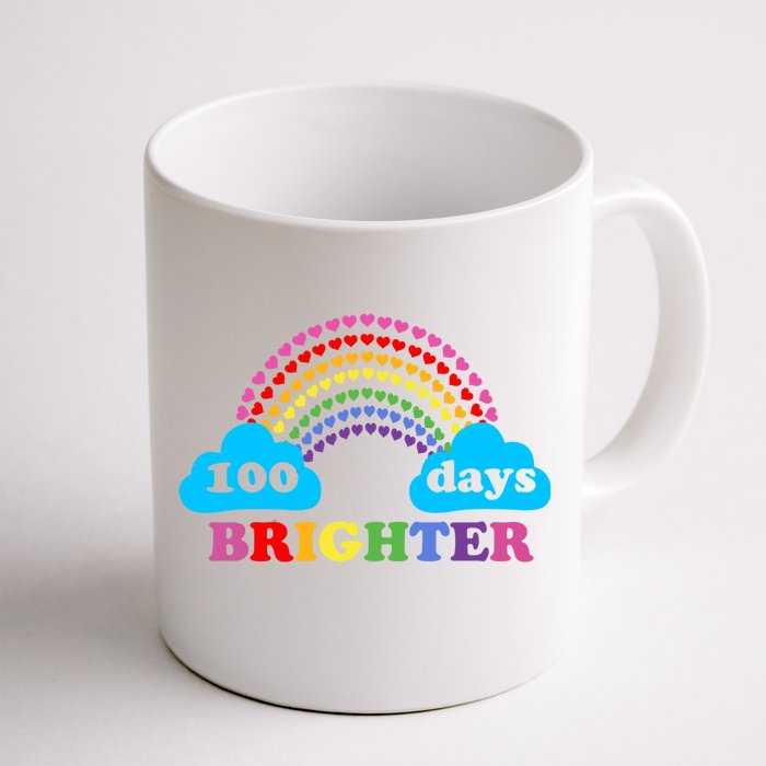 100 Days Of Brighter Colorful Rainbow 100 Days Of School Gift Front & Back Coffee Mug