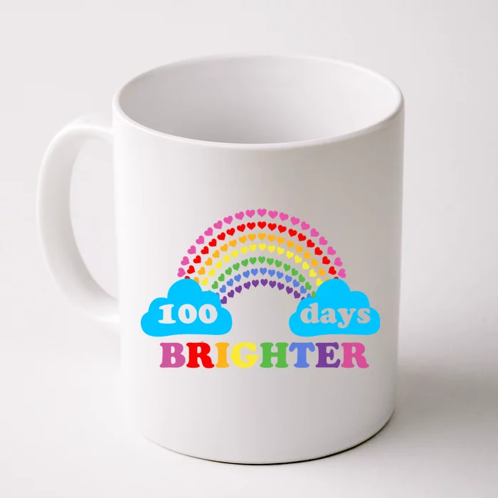 100 Days Of Brighter Colorful Rainbow 100 Days Of School Gift Front & Back Coffee Mug