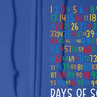 100th Day Of School 100 Days Learning Math Numbers Full Zip Hoodie