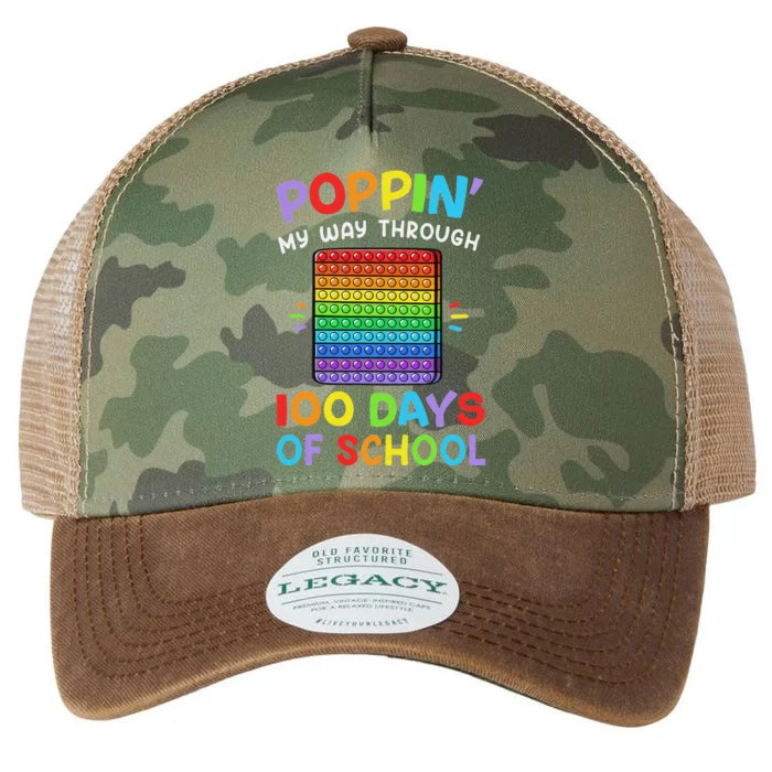 100th Day Of School Poppin My Way Through 100 Days Legacy Tie Dye Trucker Hat