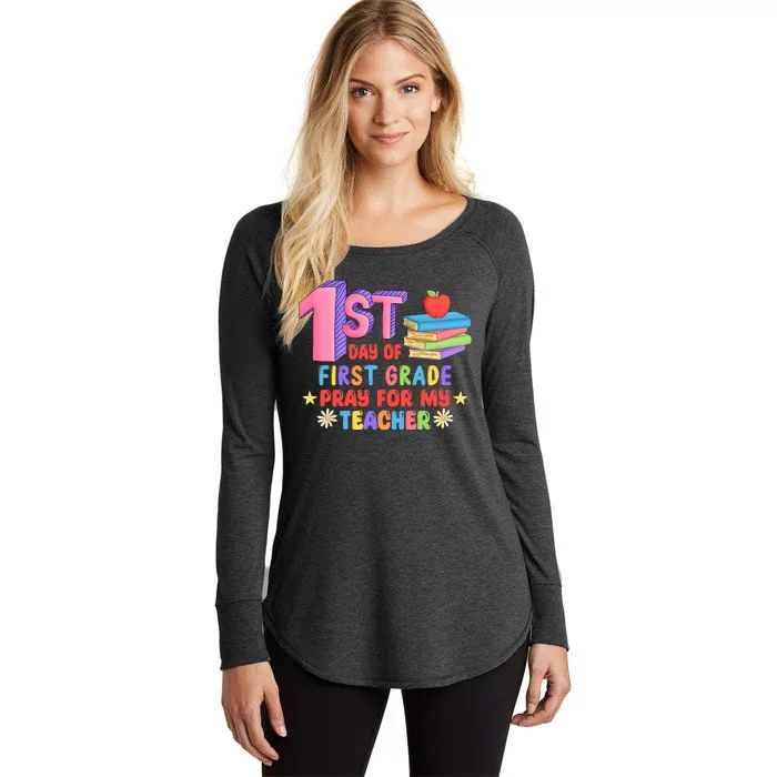 1st Day Of First Grade Pray For My Teacher Women's Perfect Tri Tunic Long Sleeve Shirt