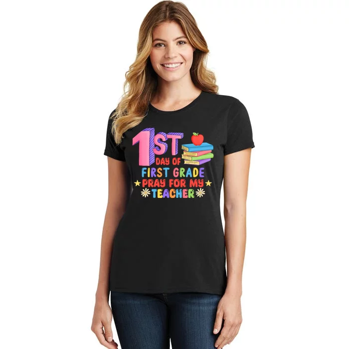 1st Day Of First Grade Pray For My Teacher Women's T-Shirt