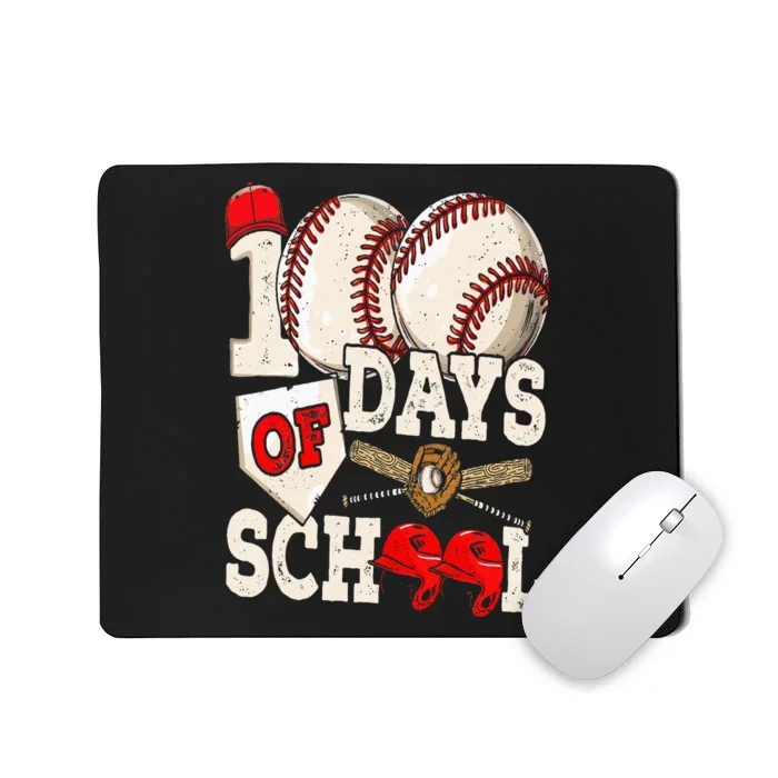 100 Days Of School Baseball 100th Day Of School Teacher Mousepad