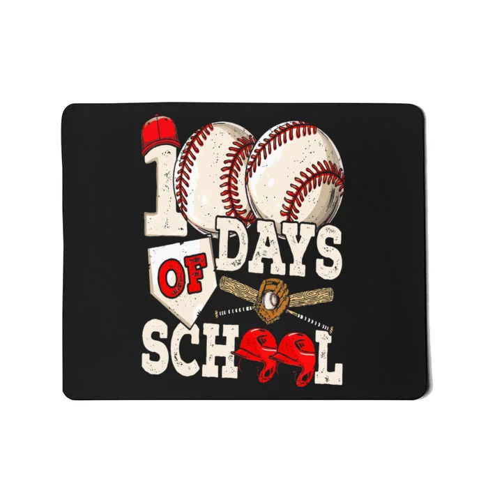 100 Days Of School Baseball 100th Day Of School Teacher Mousepad