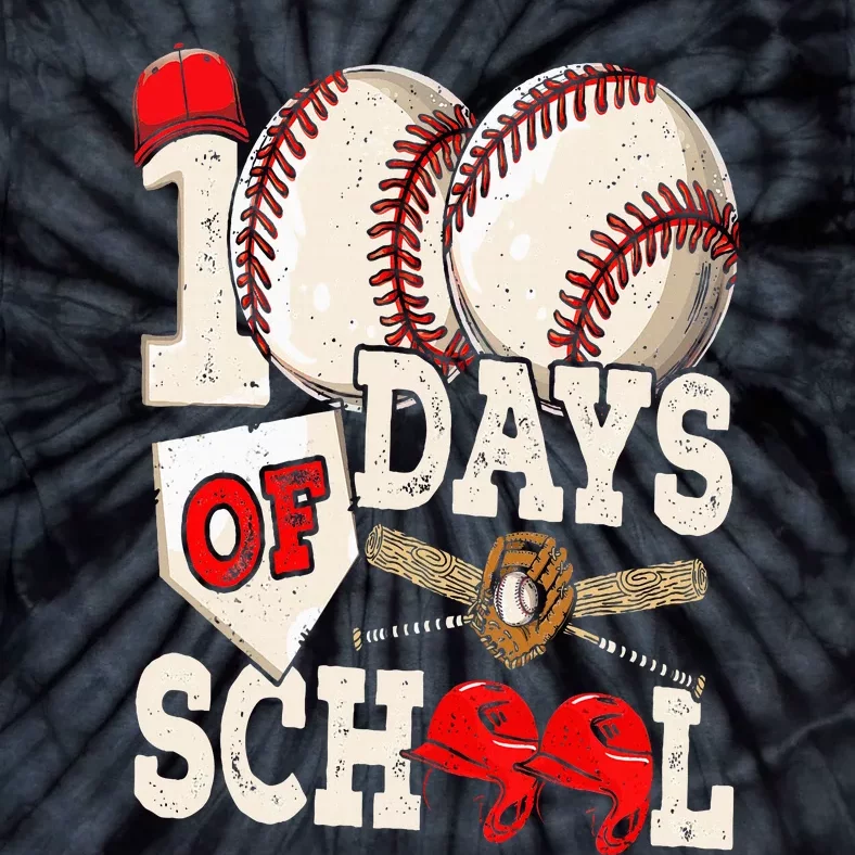 100 Days Of School Baseball 100th Day Of School Teacher Tie-Dye T-Shirt