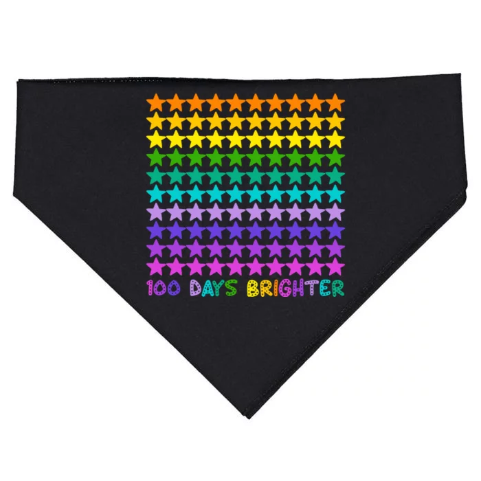 100 Days Of School Brighter Rainbow Star USA-Made Doggie Bandana