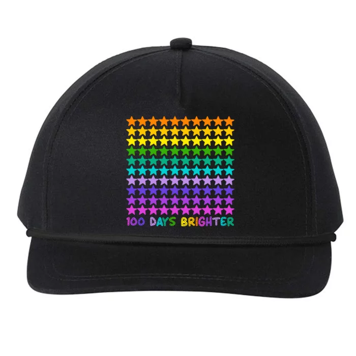 100 Days Of School Brighter Rainbow Star Snapback Five-Panel Rope Hat