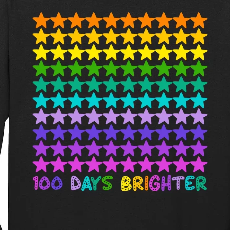 100 Days Of School Brighter Rainbow Star Tall Long Sleeve T-Shirt