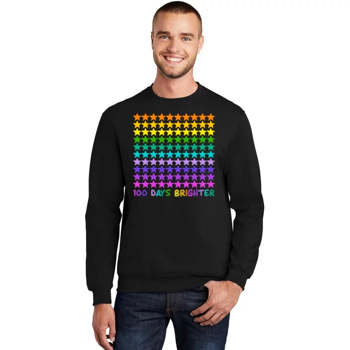 100 Days Of School Brighter Rainbow Star Tall Sweatshirt