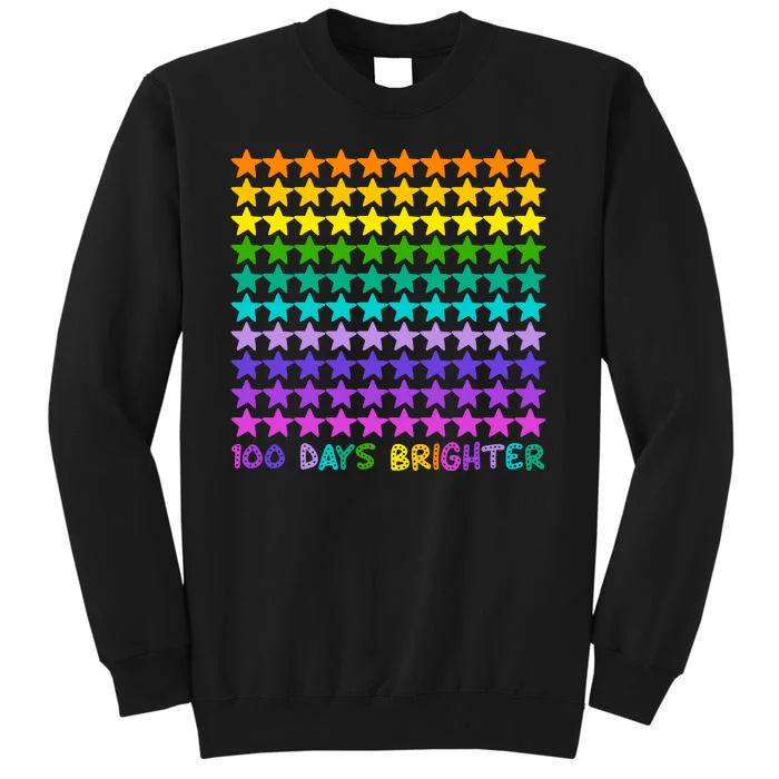 100 Days Of School Brighter Rainbow Star Tall Sweatshirt