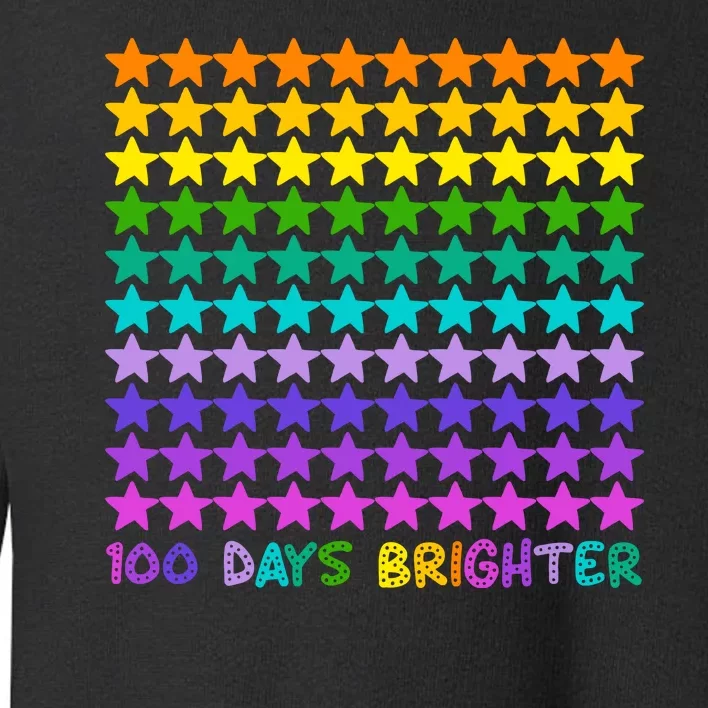 100 Days Of School Brighter Rainbow Star Toddler Sweatshirt