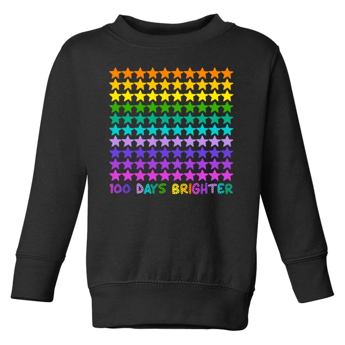 100 Days Of School Brighter Rainbow Star Toddler Sweatshirt