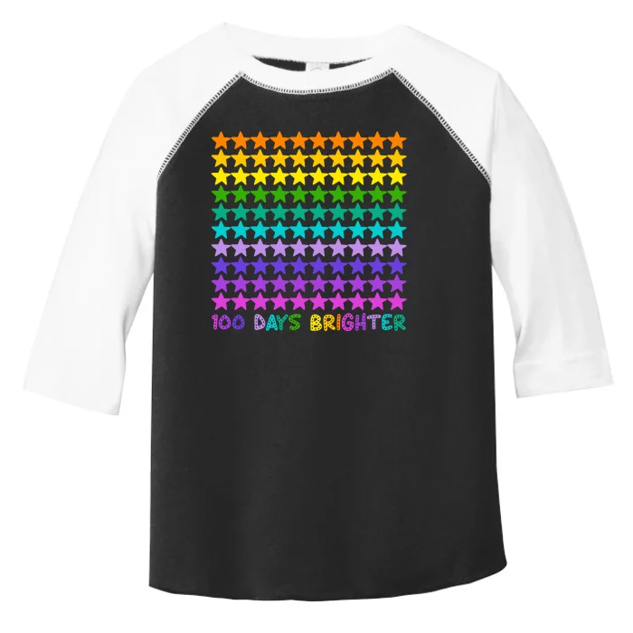 100 Days Of School Brighter Rainbow Star Toddler Fine Jersey T-Shirt