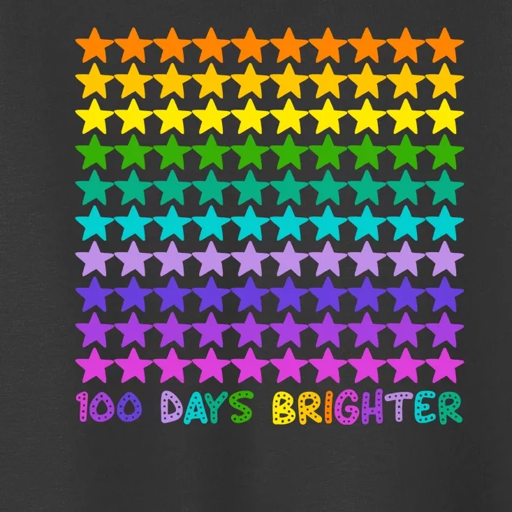 100 Days Of School Brighter Rainbow Star Toddler T-Shirt